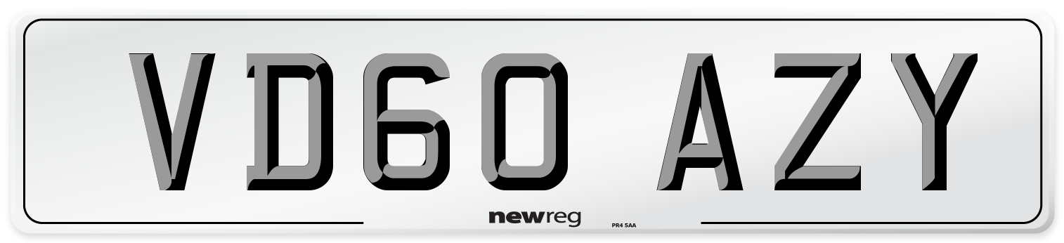 VD60 AZY Number Plate from New Reg